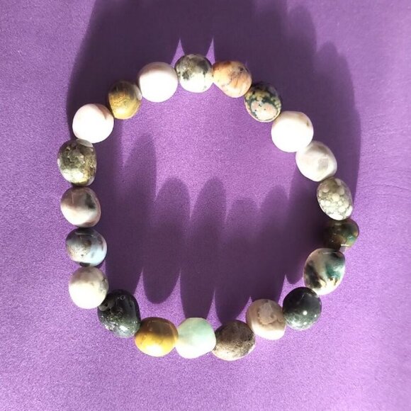 🍁2/30🍁Cute Handmade Elastic River Stones Bracelet Unisex Hand cradted Bracelet - Picture 5 of 15